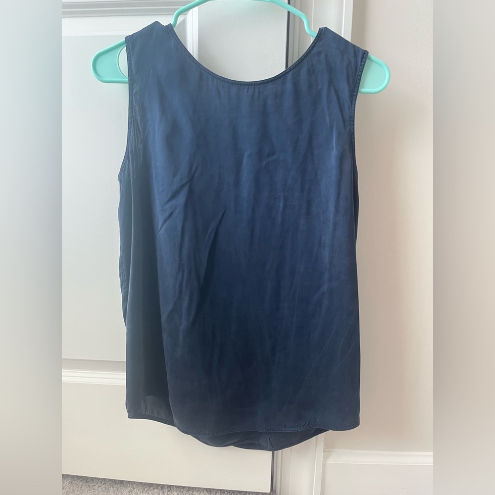 Vince navy split back silk blouse, medium, worn once and dry cleaned